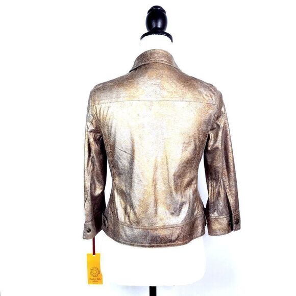 NEW NWT Ruby Rd. Tribal Reviva Multi Metallic Gold Glitter Jacket Size 6P - Picture 3 of 9